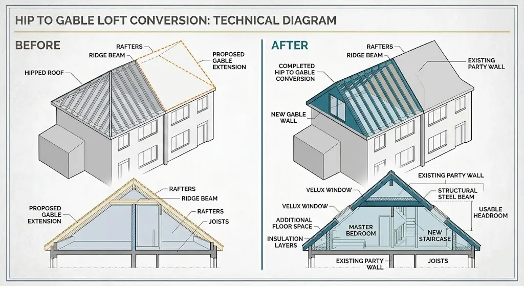 hip to gable loft conversion
